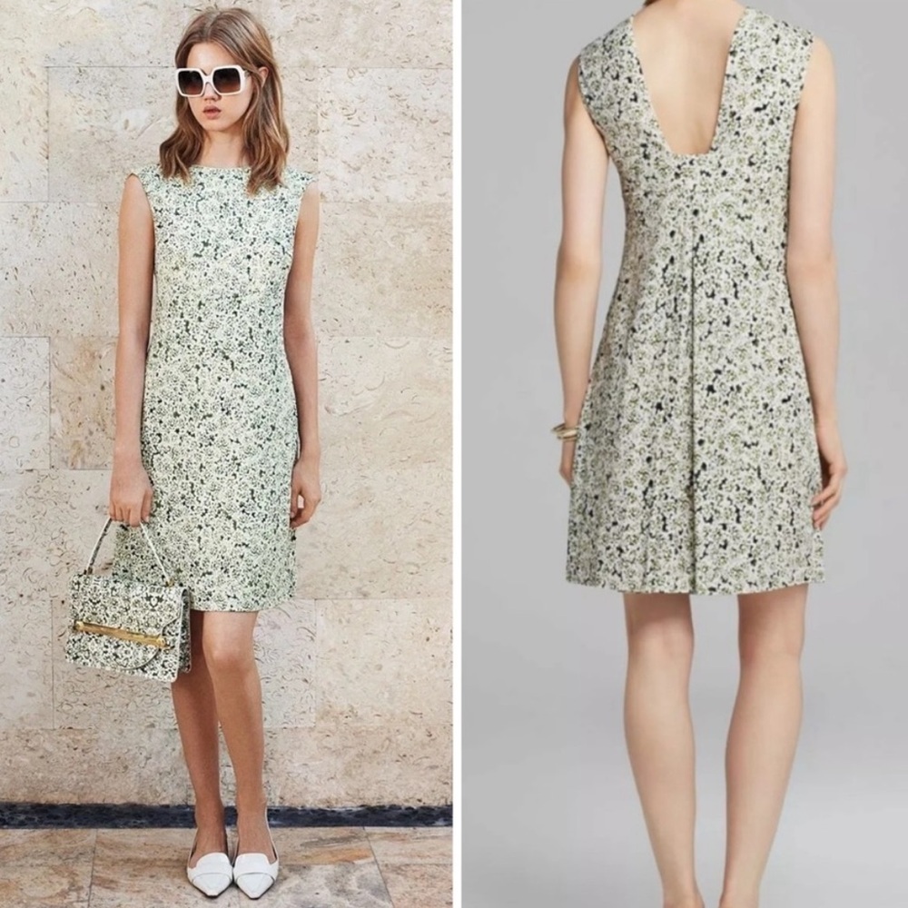 Tory Burch S Valerie White Green Laceflower Print Dress